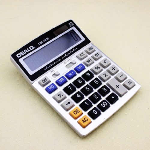 Osalo Os-7815 Solar & Electronic Power Electronic Office Calculator with Extra Large Display