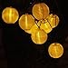OUTOWIN Solar Powered String Lights Outdoor 16ft 20 LED Lantern Ball Wedding Party Decoration Ball Shape (Warm White/Multi-color)