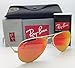 Ray Ban Aviator Luxottica Red Orange Mirror Gold Frame Rb3025 112/69 58mm Made in Italy