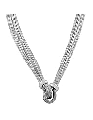 Sterling Silver 4-strand Mesh Necklace (17 inch)