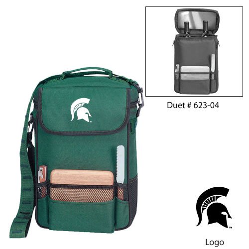 Michigan State Spartans NCAA Duet Wine and Cheese Tote (Hunter Green)