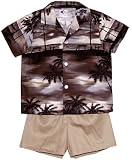 Night Time Surf Boy's Hawaiian Aloha 2 Piece Cabana Set