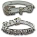 Metallic Silver Personalized Swarovski Bling Dog Puppy Collar Small