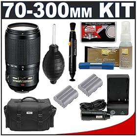 Nikon 70-300mm f 4.5-5.6G ED-IF AF-S VR [Vibration Reduction] Zoom Nikkor Lens + 2 Spare... by Nikon