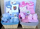 What a Cutie Pie New Baby Gift Basket for Boys or Girls(Blue)