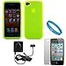 Green Premium Rubberized Protective Soft Silicone Skin Cover Case for Verizon Wireless Apple iPhone 4 4th Generation 16GB 32GB and AT&T iPhone 4 + 2 Piece Clear Screen Protector for Front and Back of Apple iPhone 4 + Apple Licensed Cellet Home Charger With Folding Blade For Apple iPhones, iPod Touch, Nano + SumacLife TM Wisdom Courage Wristband