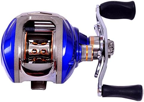 Fsing Blue High Capacity Baitcaster Baitcast Baitcasting Fishing Reel Right Hand(12lbs/100yds)