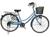 100％完成車でお届け♪【 ママチャリ 激安 】 26インチ 自転車 シマノ外装6段 軽快車 高級 アルミブラックリム仕様 ( 鍵 両立スタンド 搭載 ) 最安値 ！