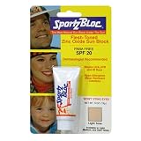 Sportz Bloc Zinc Oxide Sun Block, Flesh-Toned Light, SPF 20, 0.5 oz (15 g)