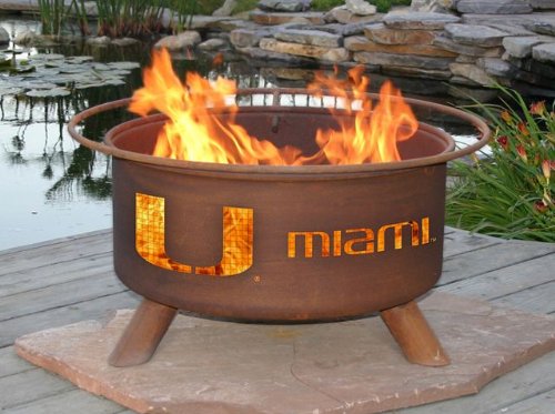 University of Miami Hurricanes Portable Steel Fire Pit Grill