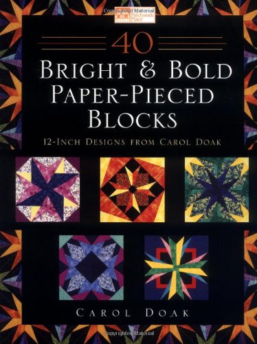 40 bright  bold paper pieced blocks 12 inch designs