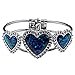 Embolden Jewelry Best Gift for a Girlfriend - Silver and Blue Green Abalone Paua Shell Heart Crystal Bangle Cuff Bracelet