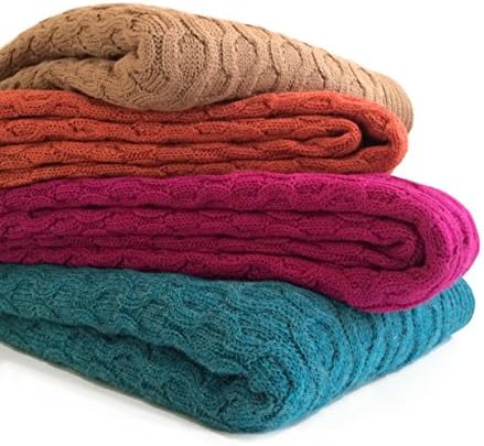 Theo Texture Throw - 100% Baby Alpaca - Orange