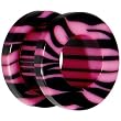 00 Gauge Pink and Black Zebra Striped Acrylic Threaded Tunnel