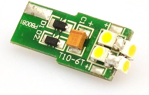 LEDwholesalers Dash and Dome Light with 6xSMD3528 LED 194 T10 Wedge Base Bulb, Blue, Sell by Package of 3, 1407BU x3