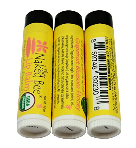 The Naked Bee Lip Balm 0.15 oz, 3 Pack (Grapefruit Blossom Honey x 3)