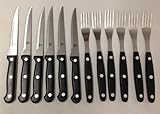 MQ 12-teiliges BBQ Grillbesteck Steakbesteck Steakmesser Gabel Messer Grill Besteck
