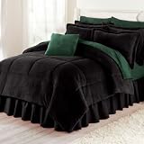 BrylaneHome Cozy Microfleece Blanket (BLACK,KING)