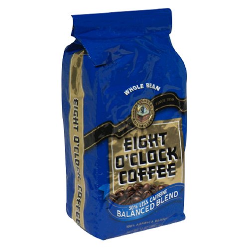 Eight O'Clock Coffee, 50% Decaf, Whole Bean, 12-Ounce Bags (Pack of 4)