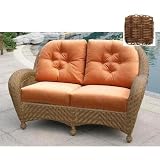 North Cape Catalina Resin Wicker Loveseat - Walnut