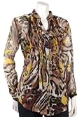 Long Sleeve Animal Print Blouse
