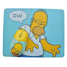Jumpin Banana Simpsons Mouse Pad and Mouse