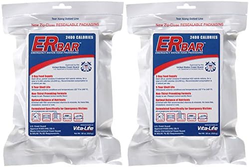 ER Emergency Food Provisions - 3 Day Supply - 2400 Calories for Survival, Disaster, Earthquake Kits (Pack of 2)