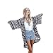 Sannysis Women Printed Half Sleeve Kimono Cardigan Coat Tops Blouse Loose Jacket