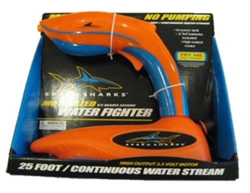 Childrens Toyshop  Toys : Speed Sharks V 3 Mako Shark - Motorized Water Fighter - red color with blue trim