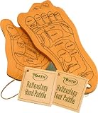 Reflexology Foot & Hand Paddle-Both Right and Left Foot & Hand w/Cotton Rope,A Perfect Gift