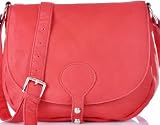 Produkt-Bild: Contempo CNTMP, Damen Umh&auml;ngetaschen Saddle-Bag Crossover Soft Leder Tasche Rot 28x26 cm (BxH)