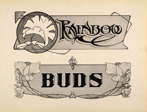 1910 Print Decorative Designs Art Nouveau Flower Buds - Original Print
