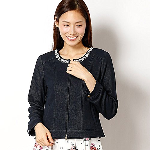 ローズティアラ（Rose Tiara） 全1色【S・38】ビジュー衿デニムムートンジャージージャケット