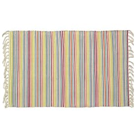 100% Cotton Flat Weave Rug Striped 2 X 3 by Traders and Company