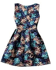 Plus Size Floral Print Sleeveless   Ball Gown Party Dress 