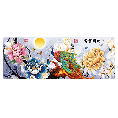 Cmhoo Large Mouse Pad Gaming & Professional Computer Extra Large Mouse Pad / Mat 27.5IN (70*30 Rich flowers)