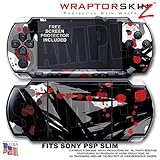 Abstract 02 Red WraptorSkinz Skin and Screen Protector Kit fits Sony PSP Sl ....