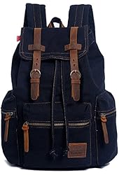 EcoCity Vintage Canvas Backpack Rucksack Schoolbag