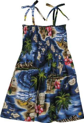 RJC Girls Hibiscus Hawaiian Islands Elastic Tube Top Sundress