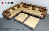 5PC MODERN 2-TONE MICROFIBER SECTIONAL SOFA S150L