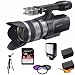 Sony Handycam NEX-VG10 1080 HD Video Camera Camcorder with 18-200mm OSS Lens with Sony 32GB Class 10 SD Card, Spare High Capacity Batteries *QTY 2*, LED Video Light, Full Sized Tripod, Multi Coated Filter Kit, Deluxe Case