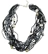 Necklace - N305 - Multi Strand Beaded ~ Black