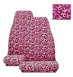 Set of 2 Universal-fit Dragon Fire Flame Print Front Bucket Seat Cover - Pink