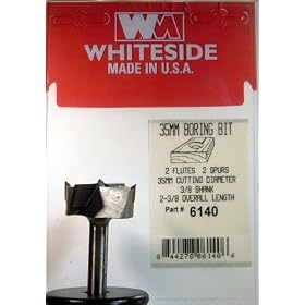 WHITESIDE MACHINE 6140 CARBIDE TIPPED 2-WING 2-SPUR BORING BIT 35MM DIA X 3 8 SHANK X 2-3... by WHITESIDE