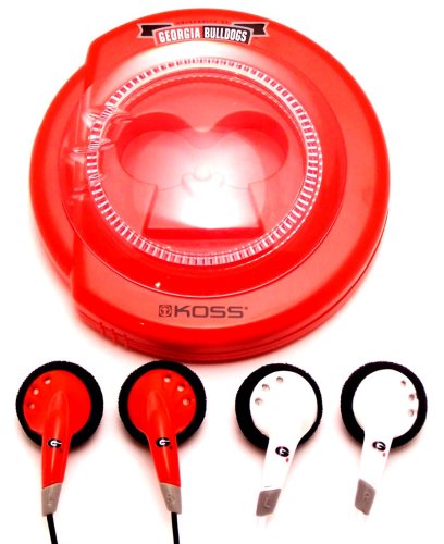 Koss Sportbuds 2-Pack Stereo Earphones with Team Logo Case (University of Georgia)