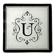 Monogram Elegant Glass Trivet - U Monogram Elegant Glass Trivet - U
