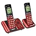 VTech CS6529-26 DECT 6.0 Phone Answering System with Caller ID/Call Waiting, 2 Cordless Handsets, Red