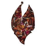 Gottex Gold Blouson Swimsuit 406-009 8 Brown/Tangerine
