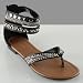 PUTTER Womens Sandals Black Foil