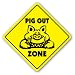 PIG OUT ZONE -Sign- bbq barbeque pork sauce smoker hot